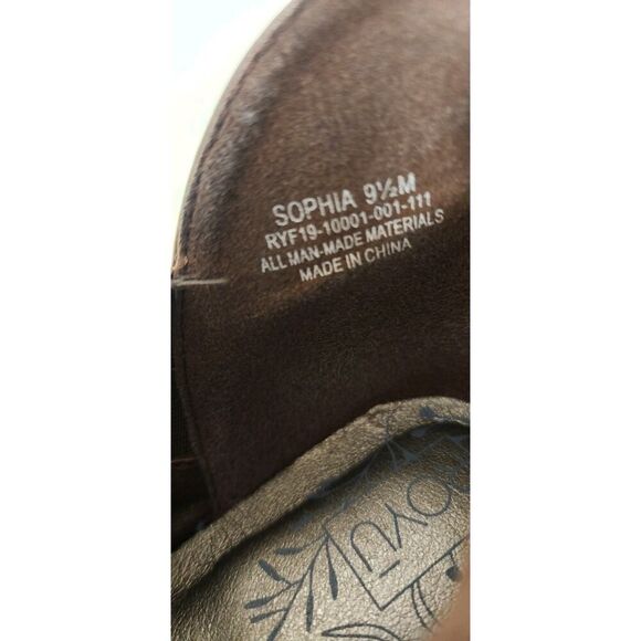 Royu Sophia Faux Leather Ankle Brown Boots Size 9.5M Memory Foam - Picture 8 of 8